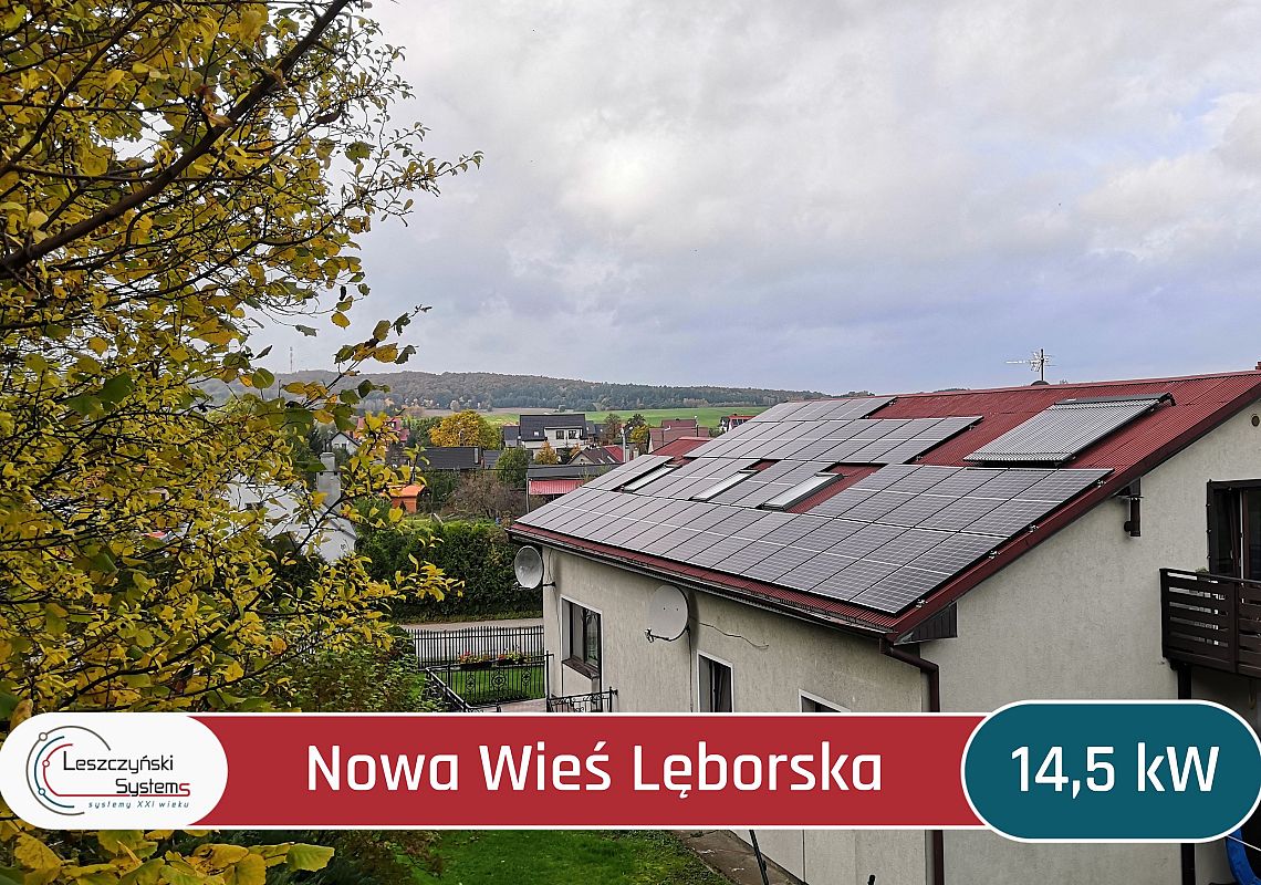 Nowa Wieś Lęborska 14,5 kW fotowoltaika dotacja lębork pomorskie elektryk