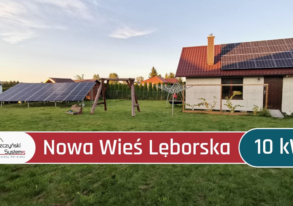 Nowa Wieś Lęborska 10 kW fotowoltaika w gruncie i na dachu